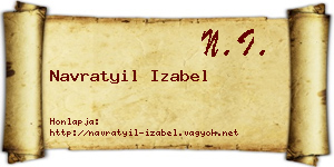 Navratyil Izabel névjegykártya